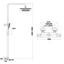 Душевая система с термостатом Ravak TE 093.00/150 Termo 300 250 х 250 мм (цвет - хром) (X070099) фото 3 Aquada.com.ua