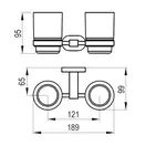 Держатель с двумя стаканами для зубных щеток Ravak Chrome (X07P189) фото 4 Aquada.com.ua