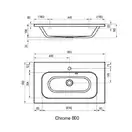 Умывальник Ravak Chrome 800 белый со скрытым переливом (XJG01280000) фото 3 Aquada.com.ua