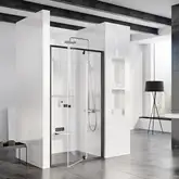 Душевая дверь Ravak Pivot PDOP2 120 х h1900 мм (профиль - чёрный, стекло - прозрачное) (03GG0300Z1)