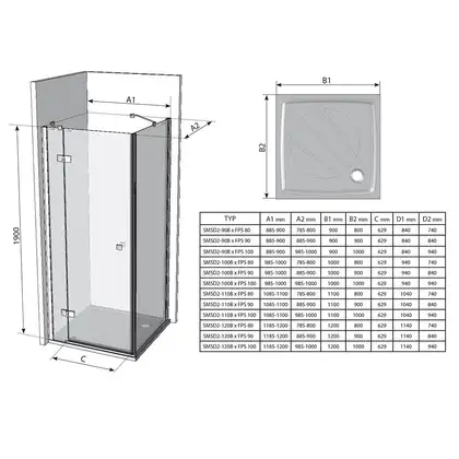 Душевая кабина Ravak SmartLine SMSD2-110 (B) L хром+transparent (0SLDBA00Z1) фото 2 Aquada.com.ua Душевая кабина Ravak SmartLine SMSD2-110 (B) L хром+transparent (0SLDBA00Z1) фото 2 Aquada.com.ua