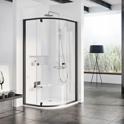Душевая кабина Ravak Pivot PSKK3 900 х 900 х h1900 мм (профиль - чёрный, стекло - прозрачное) (37677300Z1) фото 1 Aquada.com.ua Душевая кабина Ravak Pivot PSKK3 900 х 900 х h1900 мм (профиль - чёрный, стекло - прозрачное) (37677300Z1) фото 1 Aquada.com.ua