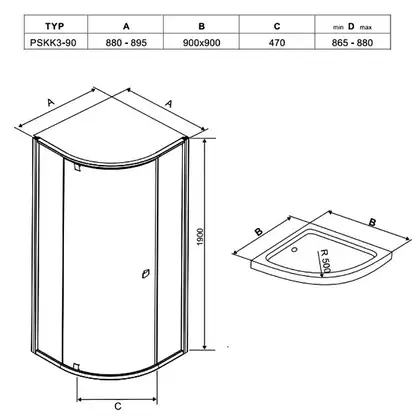 Душевая кабина Ravak Pivot PSKK3 900 х 900 х h1900 мм (профиль - чёрный, стекло - прозрачное) (37677300Z1) фото 3 Aquada.com.ua Душевая кабина Ravak Pivot PSKK3 900 х 900 х h1900 мм (профиль - чёрный, стекло - прозрачное) (37677300Z1) фото 3 Aquada.com.ua