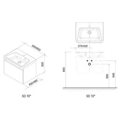 Тумба под раковину Ravak 10° 550х450х450 мм, серая (X000000734) фото 3 Aquada.com.ua Тумба под раковину Ravak 10° 550х450х450 мм, серая (X000000734) фото 3 Aquada.com.ua