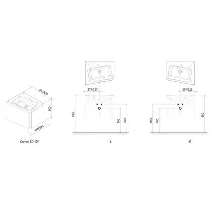 Тумба под раковину угловая Ravak 10° 550х485х450 мм L, белая (X000000739) фото 3 Aquada.com.ua Тумба под раковину угловая Ravak 10° 550х485х450 мм L, белая (X000000739) фото 3 Aquada.com.ua