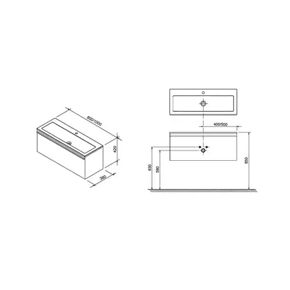 RAVAK Тумба под раковину SD Clear 100x38x42 см, белый/черешня (X000000760) фото 4 Aquada.com.ua RAVAK Тумба под раковину SD Clear 100x38x42 см, белый/черешня (X000000760) фото 4 Aquada.com.ua