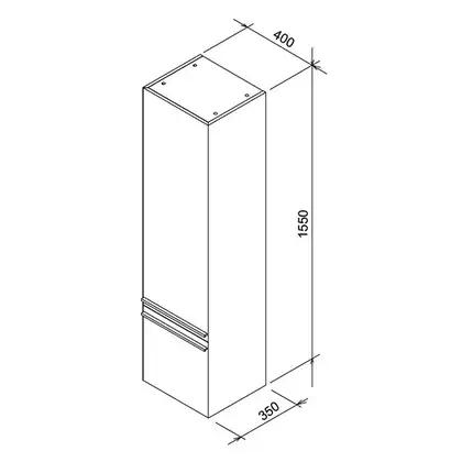 Пенал Ravak SD Clear 40 x35x155 см, белый/орех (X000000764) фото 4 Aquada.com.ua
