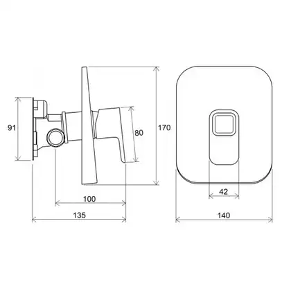 Смеситель скрытого монтажа ванна/душ для R-box Ravak 10° (X070070) фото 2 Aquada.com.ua