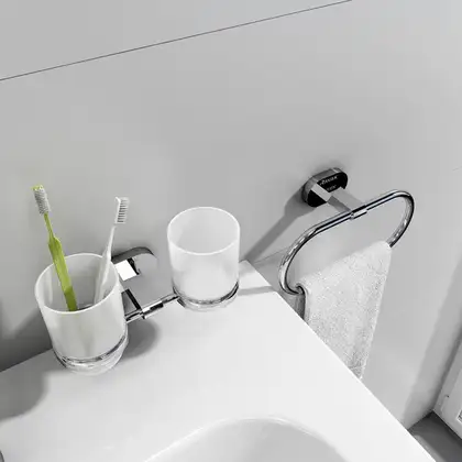 Держатель с двумя стаканами для зубных щеток Ravak Chrome (X07P189) фото 2 Aquada.com.ua