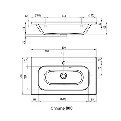 Умывальник Ravak Chrome 800 белый со скрытым переливом (XJG01280000) фото 3 Aquada.com.ua Умывальник Ravak Chrome 800 белый со скрытым переливом (XJG01280000) фото 3 Aquada.com.ua