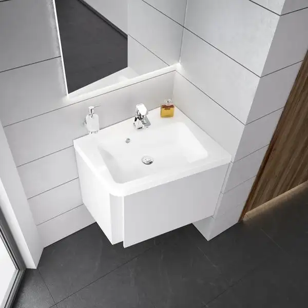 Умывальник Ravak 10 ° 650 R угловой из литого мрамора (XJIP1165000) фото 3 Aquada.com.ua