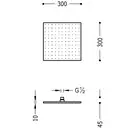 Верхний душ Tres 300 х 300 мм (цвет - хром) (1.34.138.30) фото 2 Aquada.com.ua