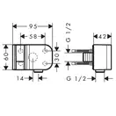 Шланговое подсоединение с держателем Axor One (цвет - хром) (45723000) фото 3 Aquada.com.ua