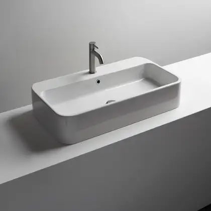 Раковина накладная на столешницу 80 х 45 см AXA Cosa, белый матовый (8630012) фото 2 Aquada.com.ua