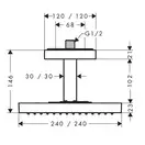 Верхний душ 240/240 1jet Axor ShowerSolutions (цвет - хром) (10929000) фото 2 Aquada.com.ua