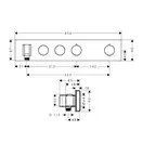 Термостат для скрытого монтажа Axor ShowerSolutions 460/90 на 2 потребителя (цвет - satin black) (18355350) фото 2 Aquada.com.ua