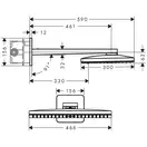 Верхний душ Axor ShowerSolutions 460/300 2jet с душевым кронштейном (35275000) фото 2 Aquada.com.ua