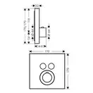 Термостат на 2 потребителя, скрытого монтажа Axor ShowerSelect (цвет - матовая латунь) (36715950) фото 2 Aquada.com.ua