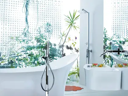 Душевая система с термостатом Axor Urquiola Showerpipe (цвет - хром) (11901000) фото 2 Aquada.com.ua Душевая система с термостатом Axor Urquiola Showerpipe (цвет - хром) (11901000) фото 2 Aquada.com.ua