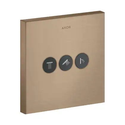 Вентиль скрытого монтажа для 3 потребителей Axor ShowerSelect (цвет - матовое красное золото) (36717310) фото 1 Aquada.com.ua