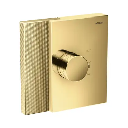 Термостат для душа, алмазная резка HighFlow Axor Edge (цвет - полированное золото) (46741990) фото 1 Aquada.com.ua Термостат для душа, алмазная резка HighFlow Axor Edge (цвет - полированное золото) (46741990) фото 1 Aquada.com.ua