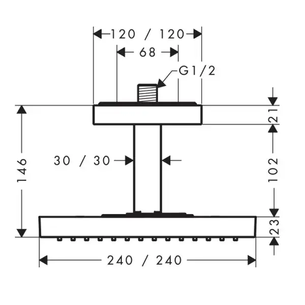 Верхний душ 240/240 1jet Axor ShowerSolutions (цвет - хром) (10929000) фото 2 Aquada.com.ua Верхний душ 240/240 1jet Axor ShowerSolutions (цвет - хром) (10929000) фото 2 Aquada.com.ua