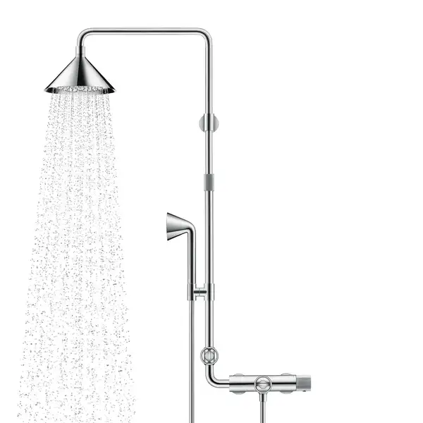 Душевая с термостатом Axor Showers/Front Showerpipe цвет Polished Red Gold (26020000) фото 1 Aquada.com.ua