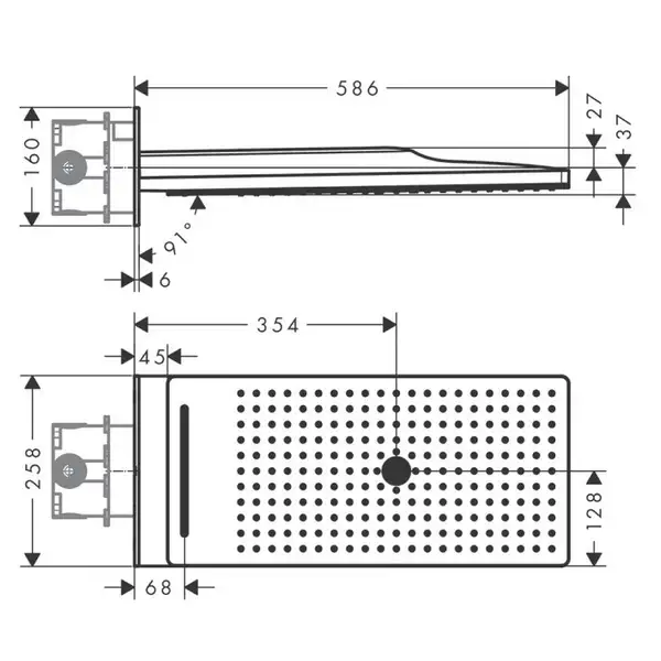 Верхний душ 580 х 250 мм Axor ShowerSolutions (цвет - полированное красное золото), 3 вида струи (35283300) фото 2 Aquada.com.ua Верхний душ 580 х 250 мм Axor ShowerSolutions (цвет - полированное красное золото), 3 вида струи (35283300) фото 2 Aquada.com.ua