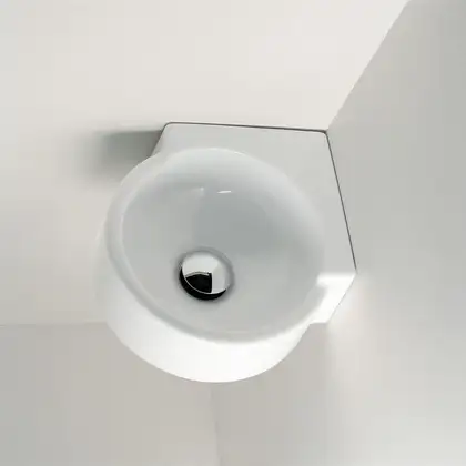 Раковина угловая Flaminia Twin 28,5 х 28,5 х h9,5 см (5060) фото 1 Aquada.com.ua Раковина угловая Flaminia Twin 28,5 х 28,5 х h9,5 см (5060) фото 1 Aquada.com.ua