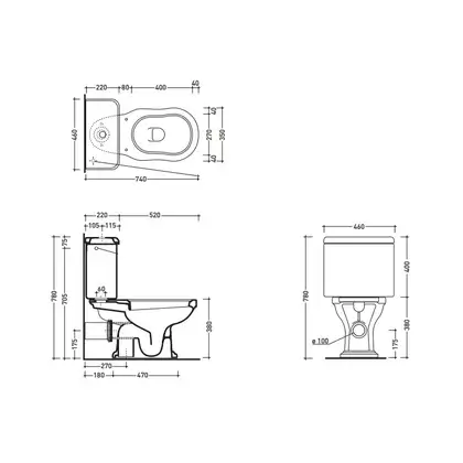 Унитаз напольный Flaminia Efi с бачком и крышкой (6002+6003) фото 2 Aquada.com.ua