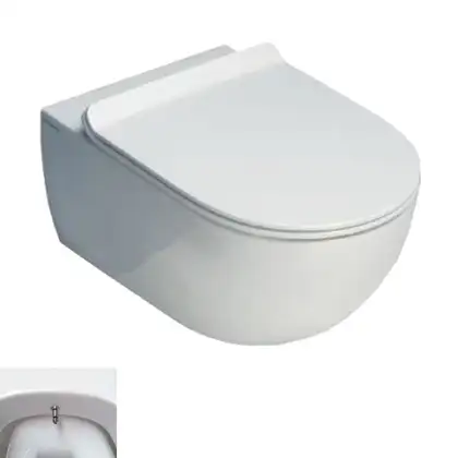 Унитаз биде Flaminia App Goclean (безободковый), с сиденьем Slim Soft Close (AP118G+ERWCB+QKCW05) фото 1 Aquada.com.ua Унитаз биде Flaminia App Goclean (безободковый), с сиденьем Slim Soft Close (AP118G+ERWCB+QKCW05) фото 1 Aquada.com.ua