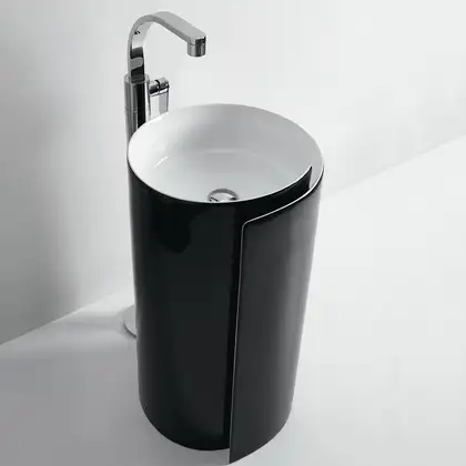 Раковина напольная Flaminia Monoroll Bianco/Nero Ø44 х h85 см (MR44C/BIANCO/NERO) фото 1 Aquada.com.ua Раковина напольная Flaminia Monoroll Bianco/Nero Ø44 х h85 см (MR44C/BIANCO/NERO) фото 1 Aquada.com.ua