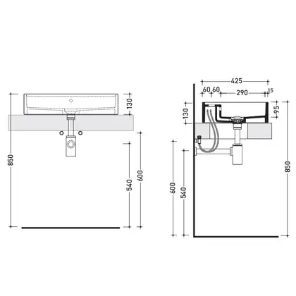 Раковина накладная на столешницу Flaminia Miniwash 60 x 42 x h13 см (MW60PR) фото 3 Aquada.com.ua