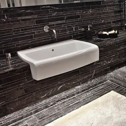 Раковина полувстраиваемая Flaminia Una 90 х 59 х h17 см (UNA90L) фото 1 Aquada.com.ua