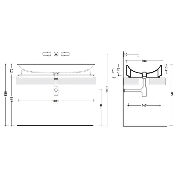 Раковина накладная на столешницу Flaminia Step 110 х 50 х h17,5 см (SE412) фото 3 Aquada.com.ua Раковина накладная на столешницу Flaminia Step 110 х 50 х h17,5 см (SE412) фото 3 Aquada.com.ua