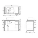 Тумба под раковину с консолью Simas Frame 105 х 57 х h72 см, дуб тёмный (FM1 Rovere scuro) фото 5 Aquada.com.ua