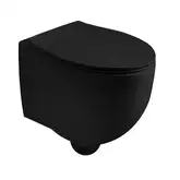 Унитаз подвесной Simas Bormio с сиденьем Soft Close, чёрный глянцевый (BR18/F85+BR006 Nero lucido)