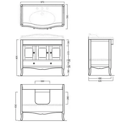 Тумба под раковину Simas Arcade белая ARMD105W (ARMD105W) фото 3 Aquada.com.ua Тумба под раковину Simas Arcade белая ARMD105W (ARMD105W) фото 3 Aquada.com.ua