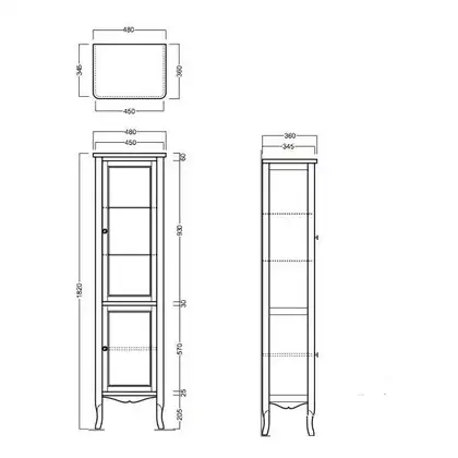 Шкаф с витриной Simas Arcade (ARMV1N) фото 2 Aquada.com.ua
