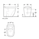 Унитаз приставной напольный Geberit Citterio с сиденьем Soft Close (500.512.01.1+500.540.01.1) фото 4 Aquada.com.ua