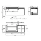 GEBERIT Тумба под раковину Keramag Citterio 1334х554х504 мм, полочка справа (панель - бежевая; корпус - светлый дуб) (500.567.JI.1) фото 2 Aquada.com.ua