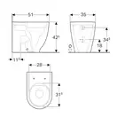 Geberit унитаз напольный Rimfree (безободковый), с сиденьем Soft Close (500.602.01.2+500.605.01.2) фото 4 Aquada.com.ua