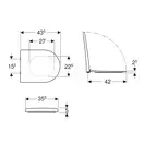 Geberit унитаз напольный Rimfree (безободковый), с сиденьем Soft Close (500.602.01.2+500.605.01.2) фото 5 Aquada.com.ua