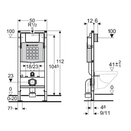 Инсталляция Geberit Duofix (3-в-1) в комплекте с клавишей Sigma 01, латунь (111.300.00.5+156.050.00.1+111.815.00.1+115.770.DT.5) фото 2 Aquada.com.ua