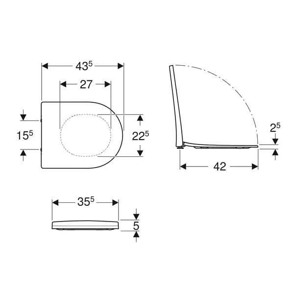 Geberit унитаз напольный Rimfree (безободковый), с сиденьем Soft Close (500.602.01.2+500.605.01.2) фото 5 Aquada.com.ua