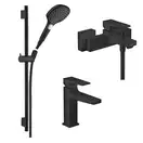 Набор смесителей для ванны 3-в-1 Hansgrohe Metropol /Raindance Select E (цвет - чёрный матовый) (1072020) фото 1 Aquada.com.ua