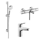 Набор смесителей для ванны с термостатом 3-в-1 Hansgrohe Focus/Crometta (цвет - хром) (131142020) фото 1 Aquada.com.ua