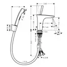 Набор для биде Hansgrohe PuraVida (цвет - хром/белый), с донным клапаном Push-Open (15275400) фото 2 Aquada.com.ua