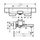 Набор смесителей для ванны с термостатом 3-в-1 Hansgrohe Metropol/Ecostat E/Croma Select E (цвет - хром) (157742020) фото 8 Aquada.com.ua