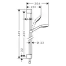 Набор смесителей для ванны с термостатом 3-в-1 Hansgrohe Metropol/Ecostat E/Croma Select E (цвет - хром) (157742020) фото 9 Aquada.com.ua